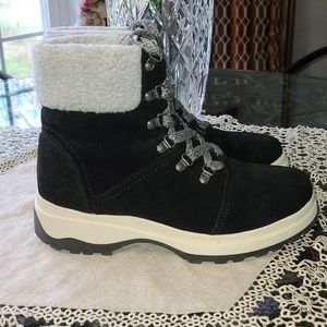 Boot ankle winter leather faux fur one time wear